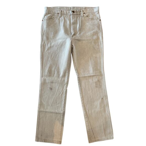 Wrangler 936TAN Cowboy Cut Jeans Men’s 36x34 Tan Denim – Workwear, Distressed - Picture 2 of 10